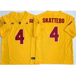 Men Arizona State Sun Devils 4 Cam Skattebo Gold 2025 F U S E  Vapor Limited Stitched Jersey