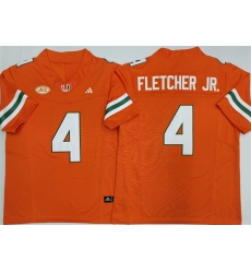 Men Miami Hurricanes 4 Mark Fletcher Jr Orange F U S E 2026 Stitched Football Jersey Men Miami Hurricanes 4 Mark Fletcher Jr Orange F U S E 2026 Stitched Football Jersey