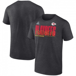 Men Charcoal Kansas City Chiefs 2024 Nfl Playoffs T Shirt
