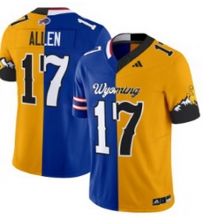 Men Buffalo Bills Wyoming Cowboys 17 Josh Allen Split Vapor Limited Jersey