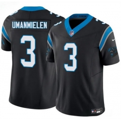 Men Carolina Panthers 3 Princely Umanmielen Black 2025 F U S E  Vapor Limited Stitched Football Jersey