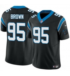 Men Carolina Panthers 95 Derrick Brown Black 2025 F U S E  Vapor Limited Stitched Football Jersey Men Carolina Panthers 95 Derrick Brown Black 2025 F U S E  Vapor Limited Stitched Football Jersey