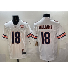 Men Chicago Bears 18 Caleb Williams White F U S E 2025 NFC North Champions 26 Illinois Patch Stitched Football Jersey Men Chicago Bears 18 Caleb Williams White F U S E 2025 NFC North Champions 26 Illinois Patch Stitched Football Jersey
