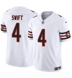 Men Chicago Bears 4 D 27Andre Swift White 2025 F U S E  Vapor Untouchable Limited Stitched Football Jersey