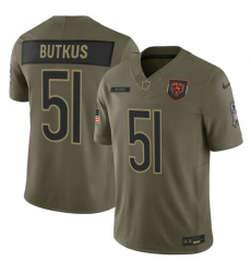 Men Chicago Bears 51 Dick Butkus Olive 2025 F U S E  Salute to Service Limited Stitched Football Jersey Men Chicago Bears 51 Dick Butkus Olive 2025 F U S E  Salute to Service Limited Stitched Football Jersey