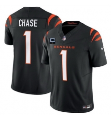 Men Cincinnati Bengals 1 Ja 27Marr Chase Black 2025 F U S E  With 1 Star C Patch Vapor Untouchable Limited Stitched Football Jersey Men Cincinnati Bengals 1 Ja 27Marr Chase Black 2025 F U S E  With 1 Star C Patch Vapor Untouchable Limited Stitched Football Jersey