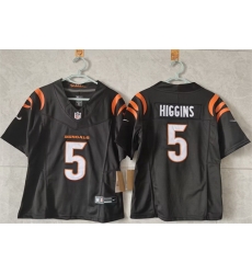 Women Cincinnati Bengals 5 Tee Higgins Black F U S E  Stitched Vapor Football Jersey  Women Cincinnati Bengals 5 Tee Higgins Black F U S E  Stitched Vapor Football Jersey