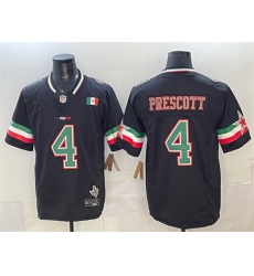 Men Dallas Cowboys 4 Dak Prescott 2024 Mexico Black F U S E  Stitched Football Jersey