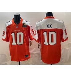 Men Denver Broncos 10 Bo Nix Orange 2024 F U S E With 3 Time Champions Patch Throwback Vapor Limited Alternate Stitched Football Jersey Men Denver Broncos 10 Bo Nix Orange 2024 F U S E With 3 Time Champions Patch Throwback Vapor Limited Alternate Stitched Football Jersey
