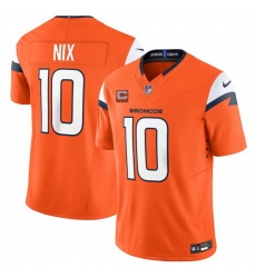 Men Denver Broncos 10 Bo Nix Orange 2025 F U S E  With 2 Star C Patch Vapor Limited Stitched Football Jersey Men Denver Broncos 10 Bo Nix Orange 2025 F U S E  With 2 Star C Patch Vapor Limited Stitched Football Jersey