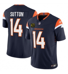 Men Denver Broncos 14 Courtland Sutton Navy 2025 F U S E  With 4 Star C Patch Vapor Limited Stitched Football Jersey Men Denver Broncos 14 Courtland Sutton Navy 2025 F U S E  With 4 Star C Patch Vapor Limited Stitched Football Jersey