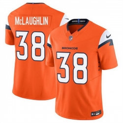 Men Denver Broncos 38 Jaleel McLaughlin Orange 2025 F U S E  Vapor Limited Stitched Football Jersey