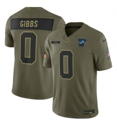 Men Detroit Lions 0 Jahmyr Gibbs Olive 2025 Salute to Service Limited Stitched Football Jersey Men Detroit Lions 0 Jahmyr Gibbs Olive 2025 Salute to Service Limited Stitched Football Jersey