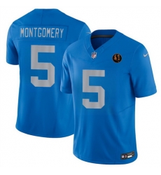 Men Detroit Lions 5 David Montgomery Blue 2025 F U S E With John Madden Patch Vapor Limited Stitched Jersey Men Detroit Lions 5 David Montgomery Blue 2025 F U S E With John Madden Patch Vapor Limited Stitched Jersey