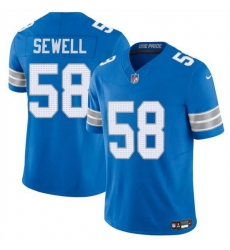 Men Detroit Lions 58 Penei Sewell Blue 2025 F U S E  Vapor Limited Stitched Jersey Men Detroit Lions 58 Penei Sewell Blue 2025 F U S E  Vapor Limited Stitched Jersey
