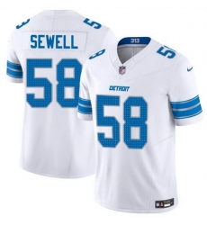 Men Detroit Lions 58 Penei Sewell White 2025 F U S E  Vapor Limited Stitched Jersey Men Detroit Lions 58 Penei Sewell White 2025 F U S E  Vapor Limited Stitched Jersey