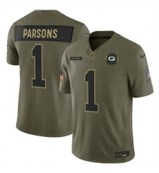 Men Green Bay Packers 1 Micah Parsons Olive 2025 F U S E  Salute to Service Limited Stitched Football Jersey Men Green Bay Packers 1 Micah Parsons Olive 2025 F U S E  Salute to Service Limited Stitched Football Jersey