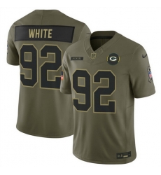 Men Green Bay Packers 92 Reggie White Olive 2025 F U S E  Salute to Service Limited Stitched Football Jersey Men Green Bay Packers 92 Reggie White Olive 2025 F U S E  Salute to Service Limited Stitched Football Jersey