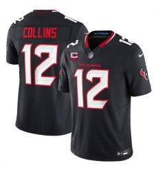 Men Houston Texans 12 Nico Collins Navy 2025 F U S E  With 1 Star C Patch Vapor Limited Stitched Football Jersey Men Houston Texans 12 Nico Collins Navy 2025 F U S E  With 1 Star C Patch Vapor Limited Stitched Football Jersey