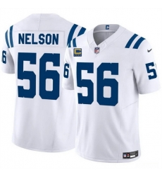 Men Indianapolis Colts 56 Quenton Nelson White 2025 F U S E  With 4 Star C Patch Vapor Limited Stitched Football Jersey