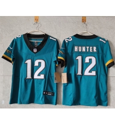 Women Jacksonville Jaguars 12 Travis Hunter Teal 2024 F U S E Prowler Throwback Vapor Limited Stitched Football Jersey  Women Jacksonville Jaguars 12 Travis Hunter Teal 2024 F U S E Prowler Throwback Vapor Limited Stitched Football Jersey