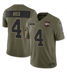 Men Kansas City Chiefs 4 Rashee Rice Olive 2025 F U S E  Salute to Service Limited Stitched Football Jersey Men Kansas City Chiefs 4 Rashee Rice Olive 2025 F U S E  Salute to Service Limited Stitched Football Jersey
