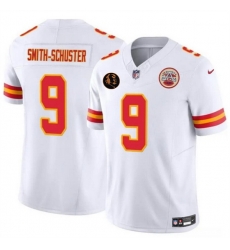 Men   Kansas City Chiefs 9 Louis Rees Zammit White 2025 F U S E  John Madden PatchVapor Untouchable Limited Stitched Football Jersey