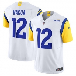 Women Los Angeles Rams 12 Puka Nacua White 2024 F U S E  Vapor Untouchable Stitched Jersey