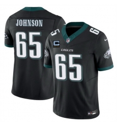 Men Philadelphia Eagles 65 Lane Johnson Black 2025 F U S E  With 4 Star C Patch Vapor Untouchable Limited Throwback Stitched Football Jersey