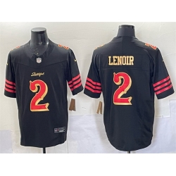 Men San Francisco 49ers 2 Deommodore Lenoir Black 2025 F U S E Rivalries Vapor Limited Stitched Football Jersey