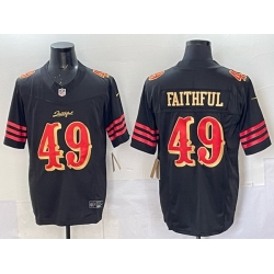 Men San Francisco 49ers 49 Faithful Black 2025 F U S E Rivalries Vapor Limited Stitched Football Jersey