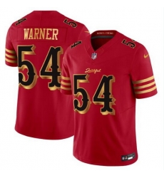 Men San Francisco 49ers 54 Fred Warner Red Gold 2025 F U S E Rivalries Vapor Limited Stitched Football Jersey
