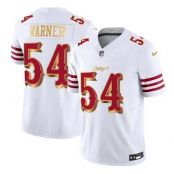 Men San Francisco 49ers 54 Fred Warner White Gold 2025 F U S E Rivalries Vapor Limited Stitched Football Jersey