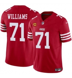 Men San Francisco 49ers 71 Trent Williams Red 2025 F U S E  With 4 Star C Patch Vapor Untouchable Limited Stitched Football Jersey Men San Francisco 49ers 71 Trent Williams Red 2025 F U S E  With 4 Star C Patch Vapor Untouchable Limited Stitched Football Jersey