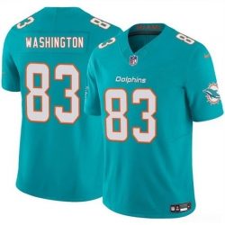 Youth Miami Dolphins 83 Tahj Washington Aqua 2025 F U S E  Vapor Limited Stitched Football Jersey