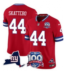 Men New York Giants 44 Cam Skattebo Red 2025 Draft F U S E  100th Season  26 State Patch Vapor Limited Stitched Football Jersey Men New York Giants 44 Cam Skattebo Red 2025 Draft F U S E  100th Season  26 State Patch Vapor Limited Stitched Football Jersey