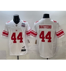 Men New York Giants 44 Cam Skattebo White 2025 Draft F U S E 100th Season 26 State Patch Vapor Limited Stitched Football Jersey Men New York Giants 44 Cam Skattebo White 2025 Draft F U S E 100th Season 26 State Patch Vapor Limited Stitched Football Jersey