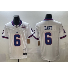 Men New York Giants 6 Jaxson Dart White 2025 Draft F U S E  100th Season  26 State Patch Vapor Limited Stitched Football Jersey Men New York Giants 6 Jaxson Dart White 2025 Draft F U S E  100th Season  26 State Patch Vapor Limited Stitched Football Jersey