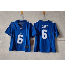 Women New York Giants 6 Jaxson Dart Blue F U S E  Vapor Stitched Jersey Women New York Giants 6 Jaxson Dart Blue F U S E  Vapor Stitched Jersey
