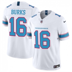 Men Tennessee Titans  16 Treylon Burks White 2026 F U S E  Vapor Limited Stitched Football Jersey