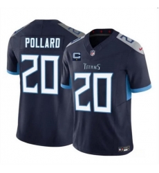 Men Tennessee Titans 20 Tony Pollard Navy 2025 F U S E  With 1 Star C Patch Vapor Limited Stitched Football Jersey Men Tennessee Titans 20 Tony Pollard Navy 2025 F U S E  With 1 Star C Patch Vapor Limited Stitched Football Jersey