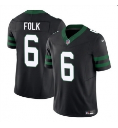 Men New York Jets 6 Nick Folk Black 2025 F U S E  Vapor Untouchable Limited Stitched Jersey Men New York Jets 6 Nick Folk Black 2025 F U S E  Vapor Untouchable Limited Stitched Jersey