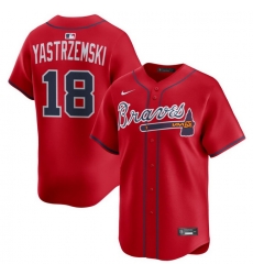 Men Atlanta Braves Nike Alternate Limited Jersey Red Yastrzemski Mike 18