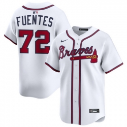 Men Atlanta Braves Nike Alternate Limited Jersey White Fuentes Didier 72