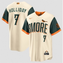 Men Baltimore Orioles  7 Jackson Holliday Natural 2026 City Connect Stadium Stitched Baseball Jersey