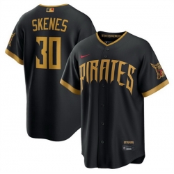 Men Pittsburgh Pirates  30 Paul Skenes Black 2026 City Connect Stadium Stitched Baseball Jersey