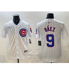 Men Chicago Cubs 9 Javier Baez White Home Limited Stitched Baseball Jersey Men Chicago Cubs 9 Javier Baez White Home Limited Stitched Baseball Jersey