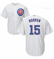 Mens Majestic Chicago Cubs 15 Brandon Morrow Replica White Home Cool Base MLB Jersey 