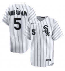 Men Chicago White Sox 5 Munetaka Murakami White 2025 Home Limited Stitched Baseball Jersey