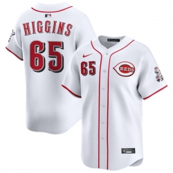 Men Cincinnati Reds Nike White Home Limited Custom Jersey Higgins P.J. 65